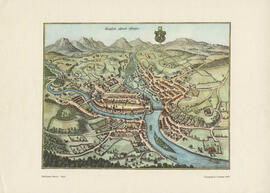 Repro: Kupferstich, koloriert "Kayserl. Statt Steyer" (1649)