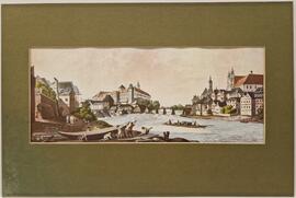 Blick auf den Zusammenfluss von Enns und Steyr mit Styraburg, Bürgerspital und Michaelerkirche (1...