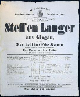 Steffen Langer aus Glogau, oder: Der holländische Kamin (Linz, 3.10.1847)