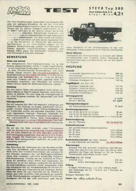 Test "Steyr Typ 380", in: Motor Rundschau 6 (1952)