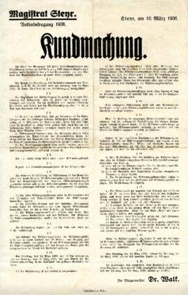 Kundmachung zur Volksbefragung (10.3.1938)