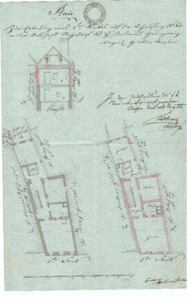Sierninger Straße 6: Aufstockung, Plan von Hueber (30.05.1833)