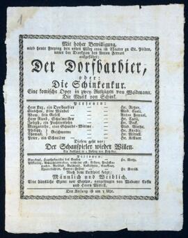 Der Dorfbarbier, oder: Die Schinkenkur (St. Pölten, 26.3.1824)