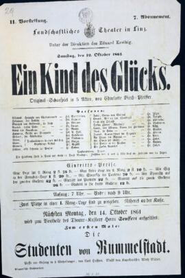 Ein Kind des Glücks (Linz, 12.10.1861)