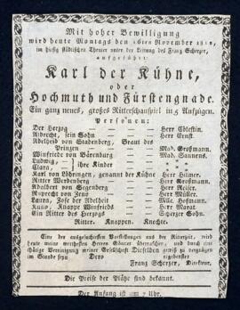 Karl der Kühne, oder Hochmuth und Fürstengnade (16.11.1812)