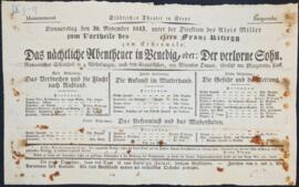 Das nächtliche Abentheuer in Venedig, oder Der verlorne Sohn (30.11.1843)