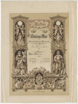 Erinnerungsblatt für Marianne Kautsch an die kulturhistorische Ausstellung (Oktober 1884)