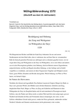 Wührgräbler-Ordnung (1.2.1529)