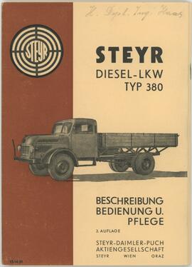 Steyr Diesel-LKW Typ 380: Beschreibung, Bedienung und Pflege, 2. Auflage (1951)