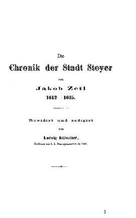 Zetl Jakob. Chronik der Stadt Steyr von Jakob Zetl, Linz 1878.