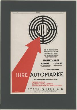 Druckgrafik Steyr-Auto (1926)