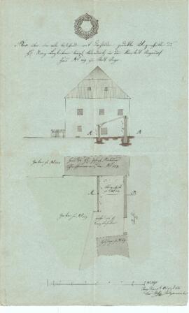 Fabrikstraße 9: Umbau einer bestehenden Hütte, Plan von Karl Stohl (05.08.1841)