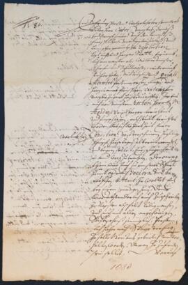 B&uuml;rgermeister, Richter und Rat an Georg Taubenroeck, Cantor der Schule zu Eferding, sowie Ersamus...