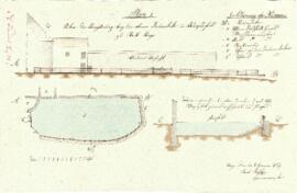 Einzäunung der Feuerlacke am Wieserfeldplatz, Plan von Karl Stohl (18.01.1839)