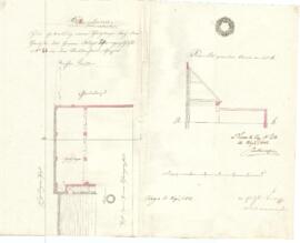 Sierninger Straße 46: Errichtung einer Holzlage, Plan von Michl Glinsner (10.08.1842)