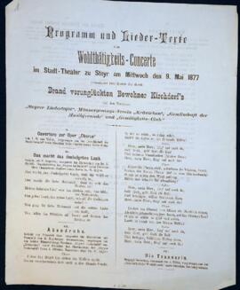 Wohltätigkeits-Concert im Stadttheater für die durch Brand verunglückten Bewohner Kirchdorfs (9.5...