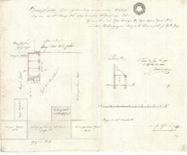 Mittere Gasse 5: Herstellung eines Nebengebäudes, Plan von Michl Glinsner (13.08.1842)