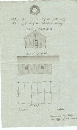Promenade: Errichtung einer Methütte, Plan von Karl Stohl (20.08.1839)