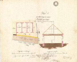 Wehrgrabengasse 51: Einreichplan Errichtung einer Selch, Plan von Johann Beninger (30.09.1844)
