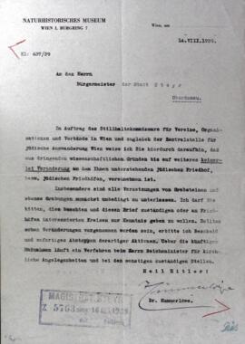 Naturhistorische Museum Wien: Unterlassung von Ver&auml;nderung am j&uuml;dischen Friedhof (1939)