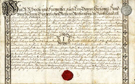 Zeichenbrief für den Messerermeister Anton Pfeffer für das Zeichen "Zepter" (1780)