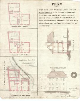 Sierninger Straße 116: Errichtung des Gebäudes, 1. Plan von Karl Hueber jun. (07.03.1839)