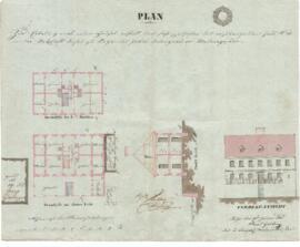 Sierninger Straße 102: Errichtung des Gebäudes, Plan von Karl Hueber (09.01.1841)