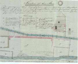 Blumauergasse: Errichtung Wasserschutzmauer Bereich Grundstück .295, Plan von Karl Hueber jun. (0...
