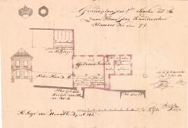 Schlossergasse 5: Einreichplan Umbau, Plan von Smietriche (April 1843)