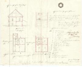 Sierninger Straße 42: Aufstockung nach Stadtbrand, Plan von Georg Sacklehner (24.05.1842)