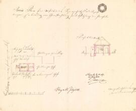 Zachhubergasse 4: Einreichplan Errichtung eines Hofgebäudes, Plan von Michael Glinser (18.07.1842)