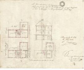 Mittere Gasse 5: Aufstockung nach Brand, Plan von Michl Glinsner (30.06.1842)