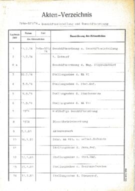 GEM: Gesch&auml;ftseinteilung und GOM: Gesch&auml;ftsordnung (1974-1978)