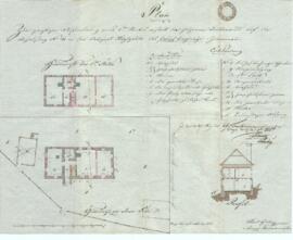 Bogengasse 2: Umbau und Aufstockung, Plan von Karl Hueber (25.10.1833)