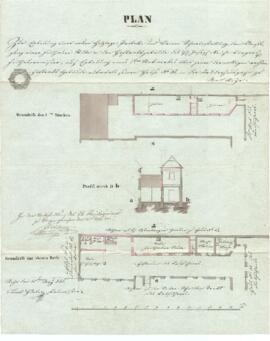 Sierninger Straße 54: Erweiterung und Aufstockung Hofgebäude, Plan von Karl Hueber (15.05.1841)