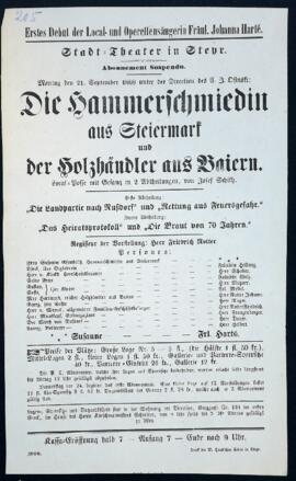 Die Hammerschmiedin (21.9.1868)