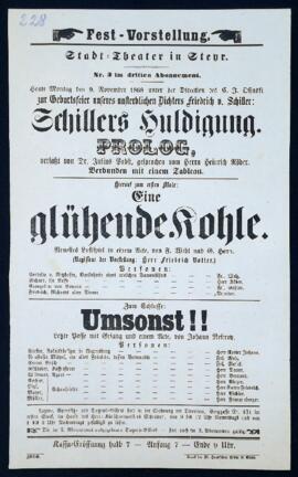 Schillers Huldigung (9.11.1868)