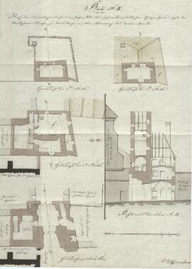 Brucknerplatz: Gilgentor-Abtragung, nach einem Plan aus dem Jahre 1830, Plan von Hueber (1843)