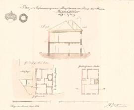 Blumauergasse 11: Einreichplan Vergrößerung des Obergeschosses, Plan von Johann Beninger (Juni 1844)