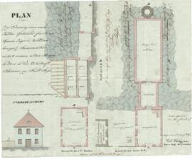 Eisenstraße 17: Errichtung eines zweigeschossigen Kellergebäudes und des Kellers, Plan von Carl H...
