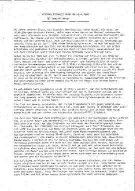 Vortrag des Rotariers Hrad: 50 Jahre RC Steyr (29.04.1980)