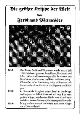 Pöttmesser, Ferdinand: Die größte Krippe der Welt, Steyr o.J.
