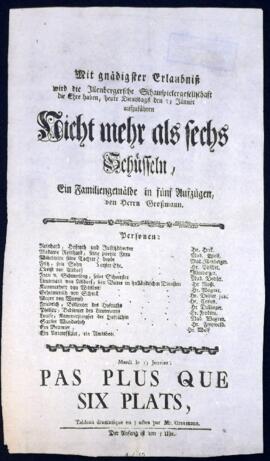 Nicht mehr als sechs Schüsseln (o.J.)