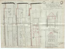 Grünmarkt 20: Aufstockung des Gebäudes, Plan von Hueber junior (27.07.1835)