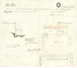 Wieserfeldplatz 8: Errichtung eines Nebengebäudes, Plan von Michael Glinsner (21.06.1842)