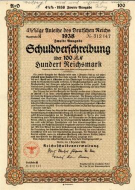 Schuldverschreibung über 100 Reichsmark (1.12.1938)
