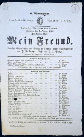 Mein Freund (Linz, 7.10.1851)