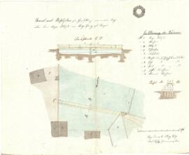 Herstellung eines neuen  Steges in Voglsang, Grundriss u. Schnitt von Karl Stohl (3.5.1839)