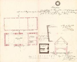 Wolferner Straße 10: Errichtung eines Nebengebäudes, Plan von Karl Sindhuber (02.08.1842)