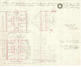 Sierninger Straße 43: Neubau des Gebäudes, Plan von Karl Hueber (29.07.1842)